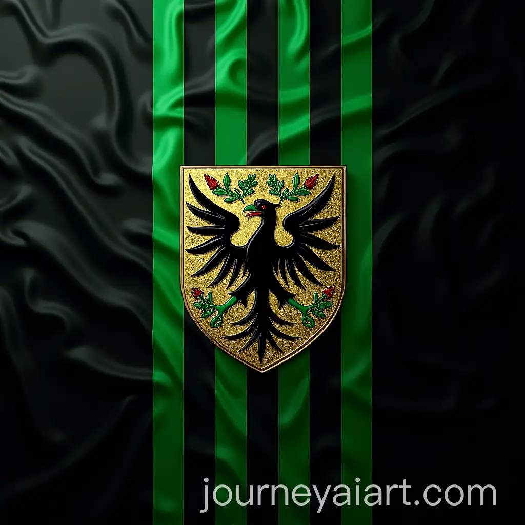 HerAI-Image-Prompt-Expansionaldic-Flag-with-Phoenix-and-Green-Flames-Design