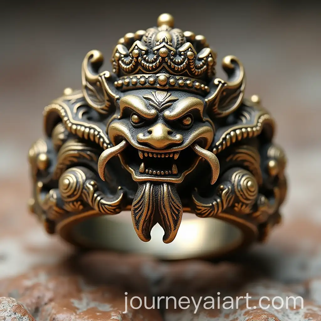 Intricate-Antique-Chinese-Monarch-Ring-with-High-Detail