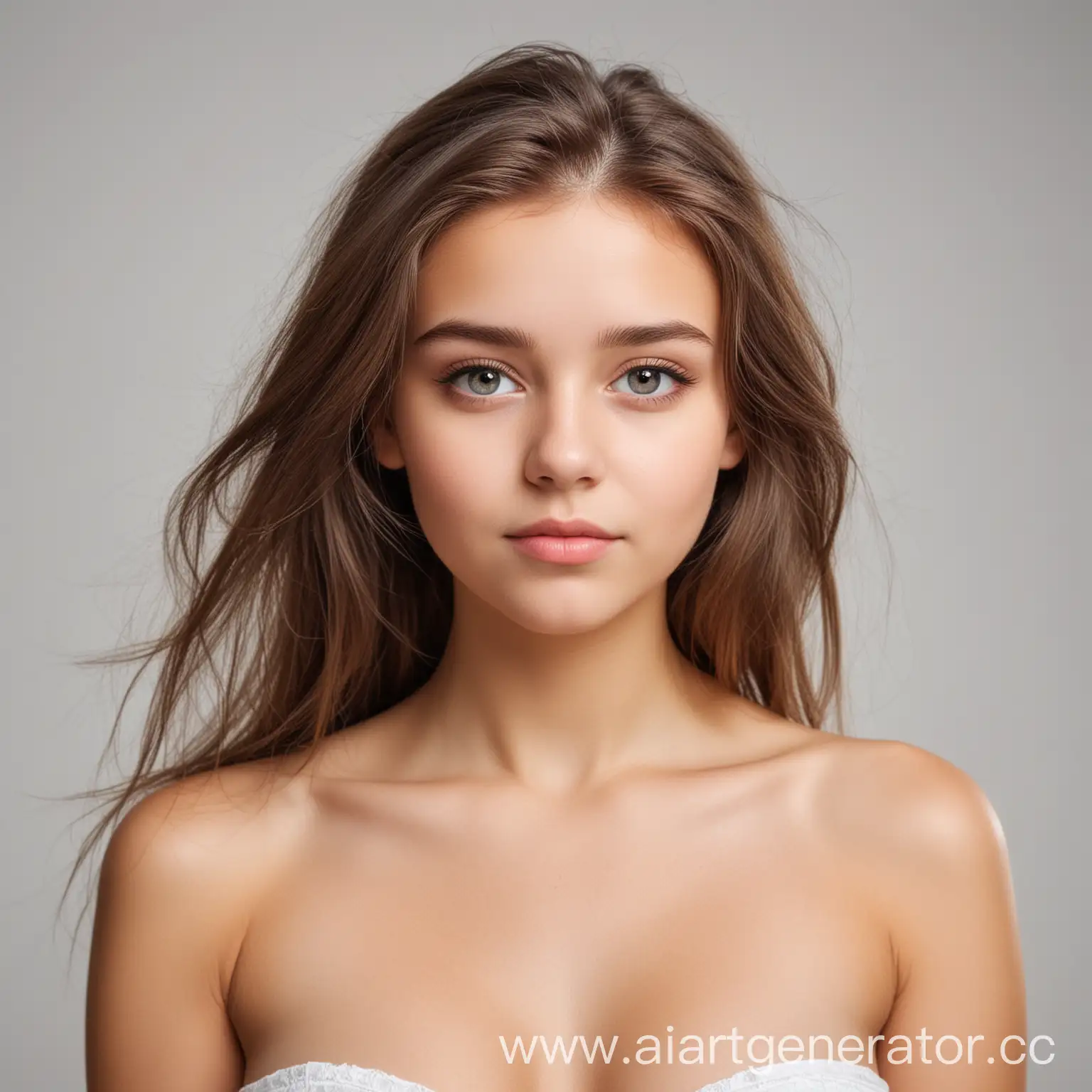 Beautiful-Girl-with-Flowing-Hair-on-White-Background