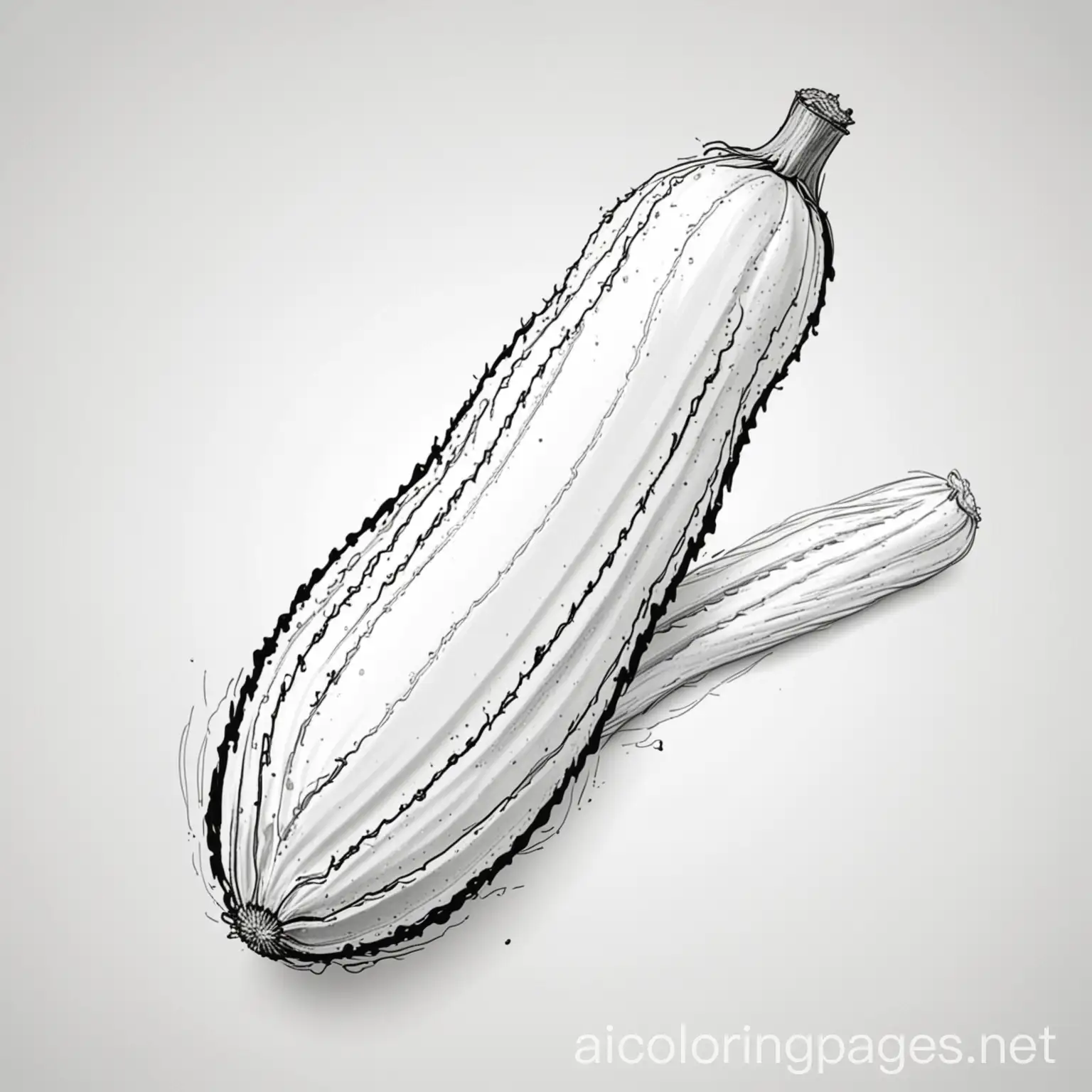 Zucchini-Coloring-Page-in-Simple-Line-Art-Style