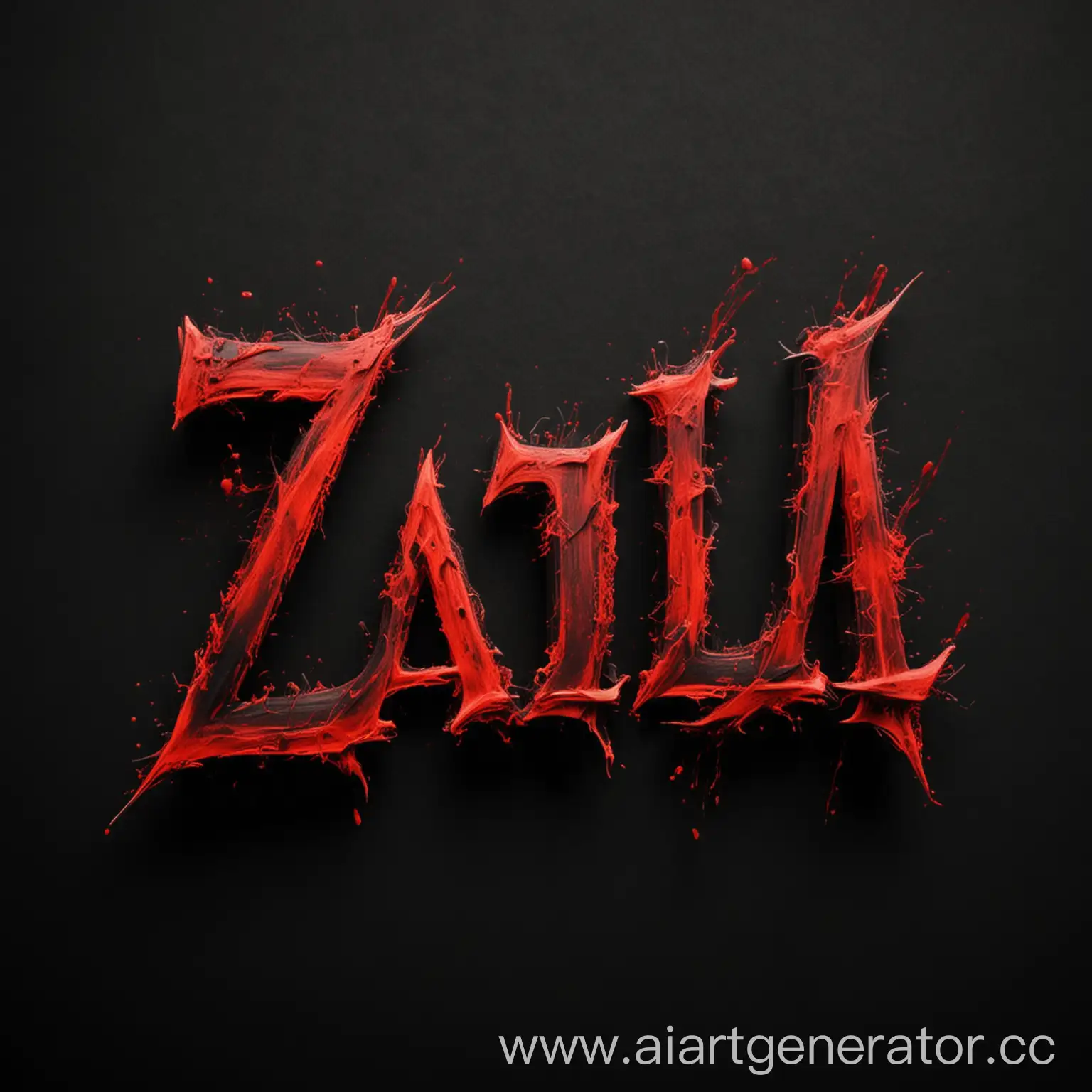 Aggressive-Style-Zazzi-Nickname-in-Red-on-Black-Background