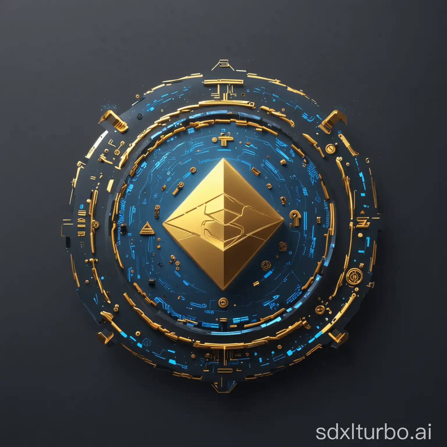 Cryptocurrency-Concept-with-Blockchain-Graphics-and-Digital-Elements-in-Blue-Gold-and-Black