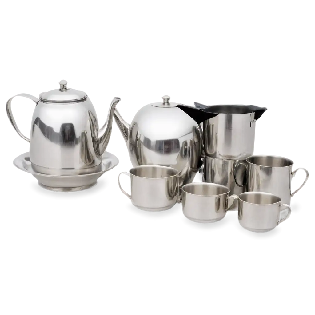 Steel-Dinner-Set-PNG-Jugs-Glasses-Plates-and-Dishes-for-HighQuality-Visual-Use