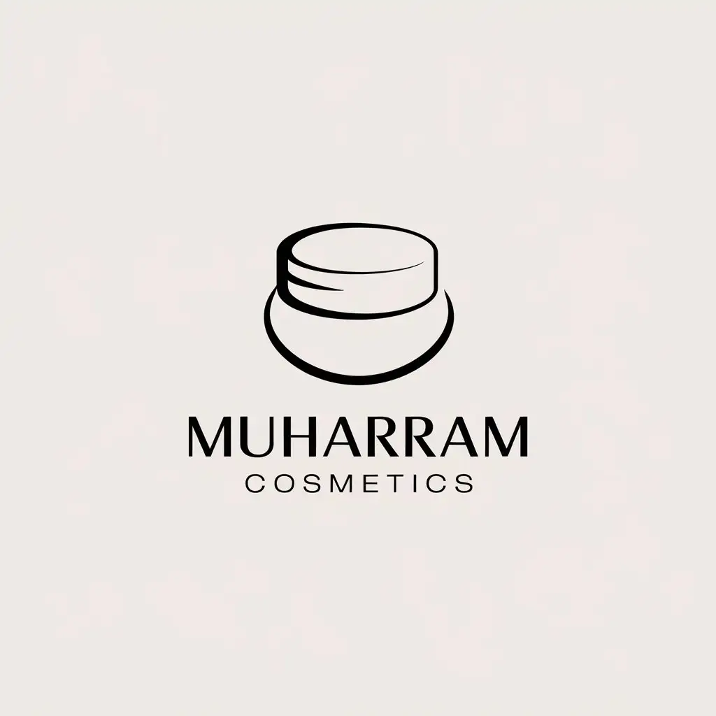 a vector logo design,with the text "Muharram  Cosmetics", main symbol:Ivory cream,Minimalistic,be used in Beauty Spa industry,clear background