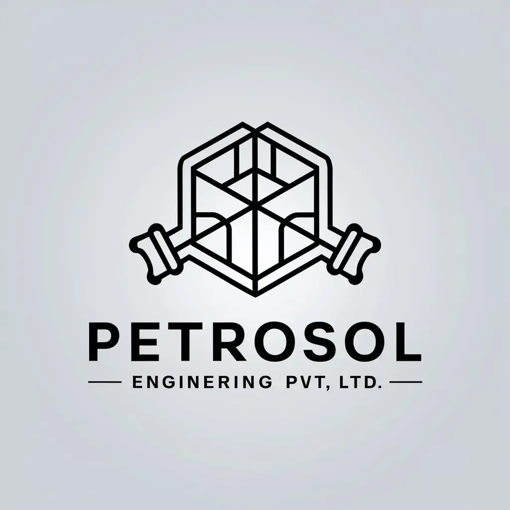 LOGO Design For Petrosol Engineering Pvt Ltd Minimalistic Mechanical Construction Symbol