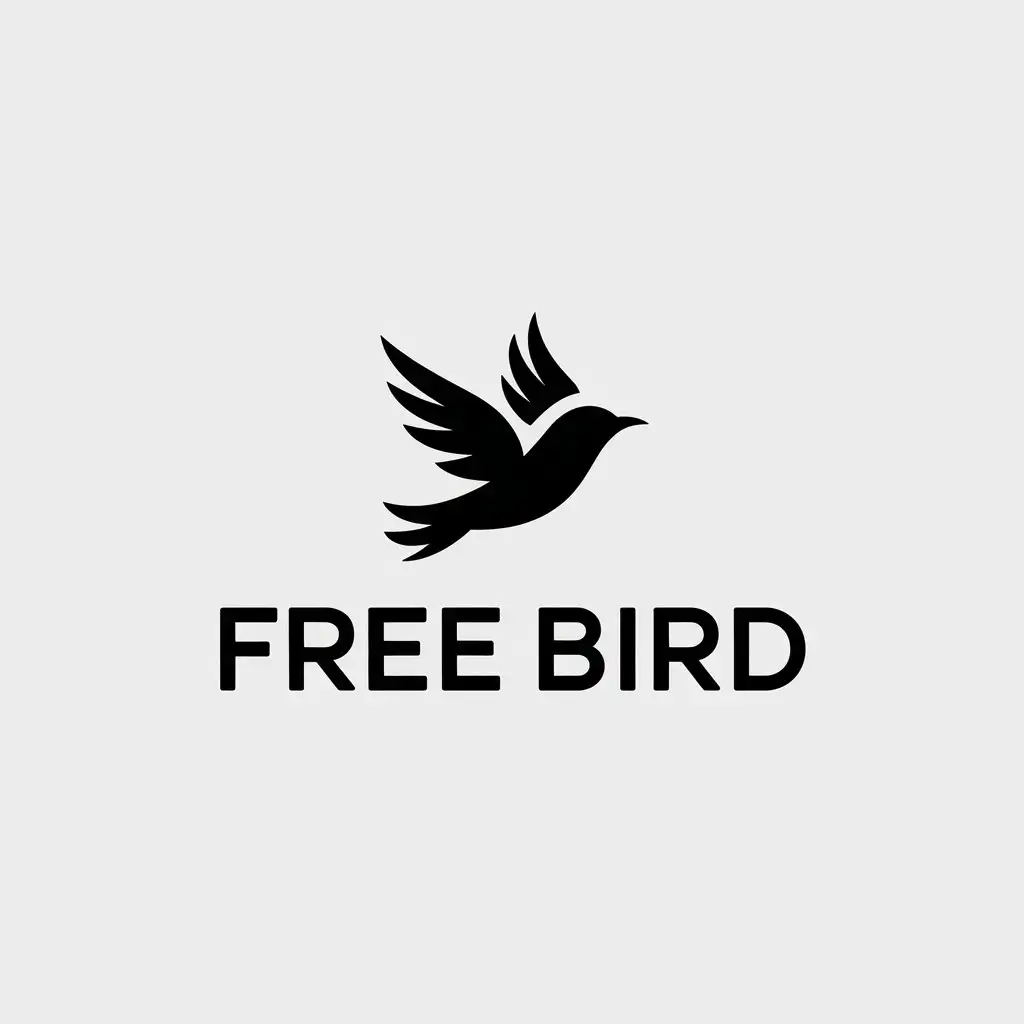 a vector logo design,with the text "free bird", main symbol:bird,Minimalistic,be used in Retail industry,clear background