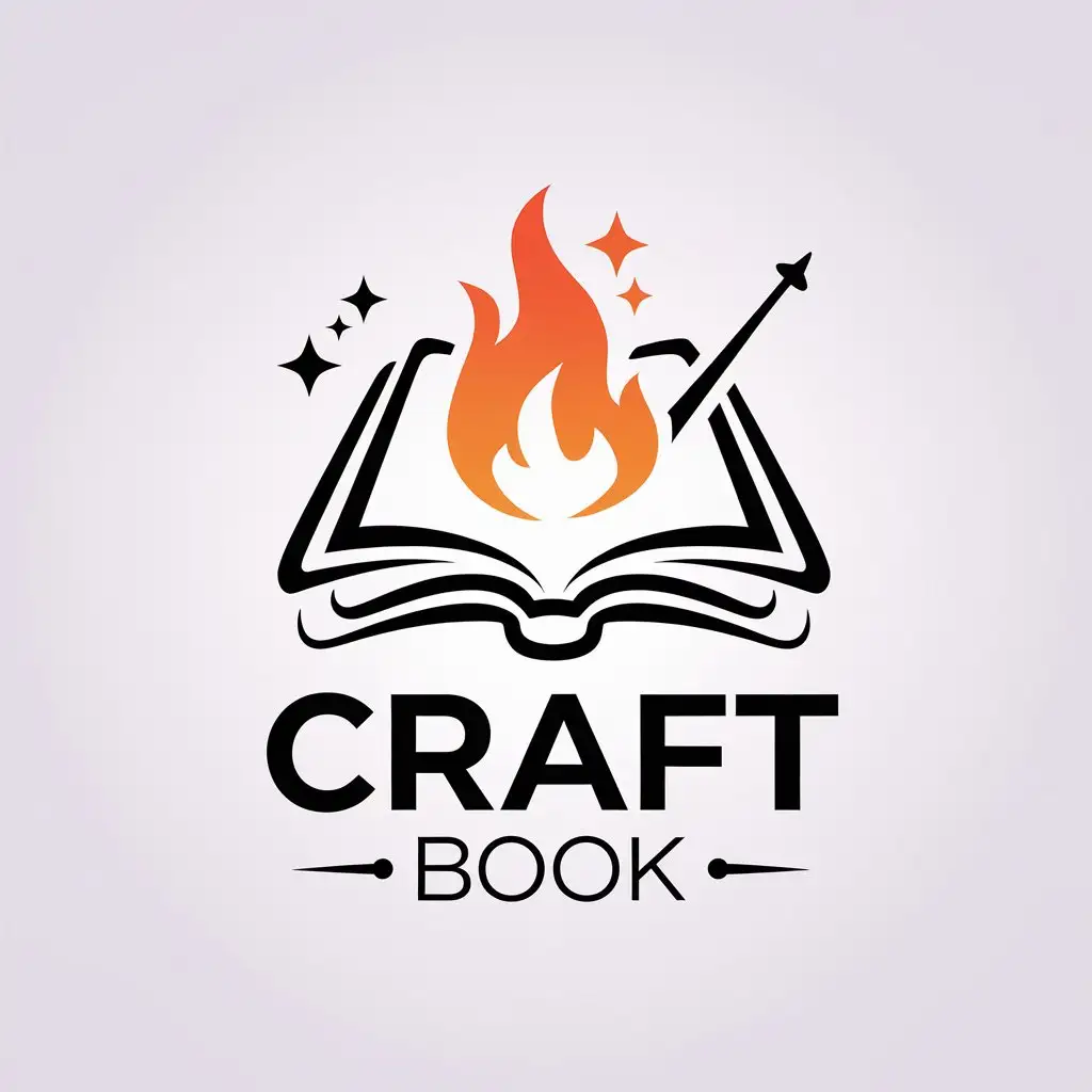 LOGO Design for Craft Book Modern Book Fire Magic and Craft Theme for Technology Industry