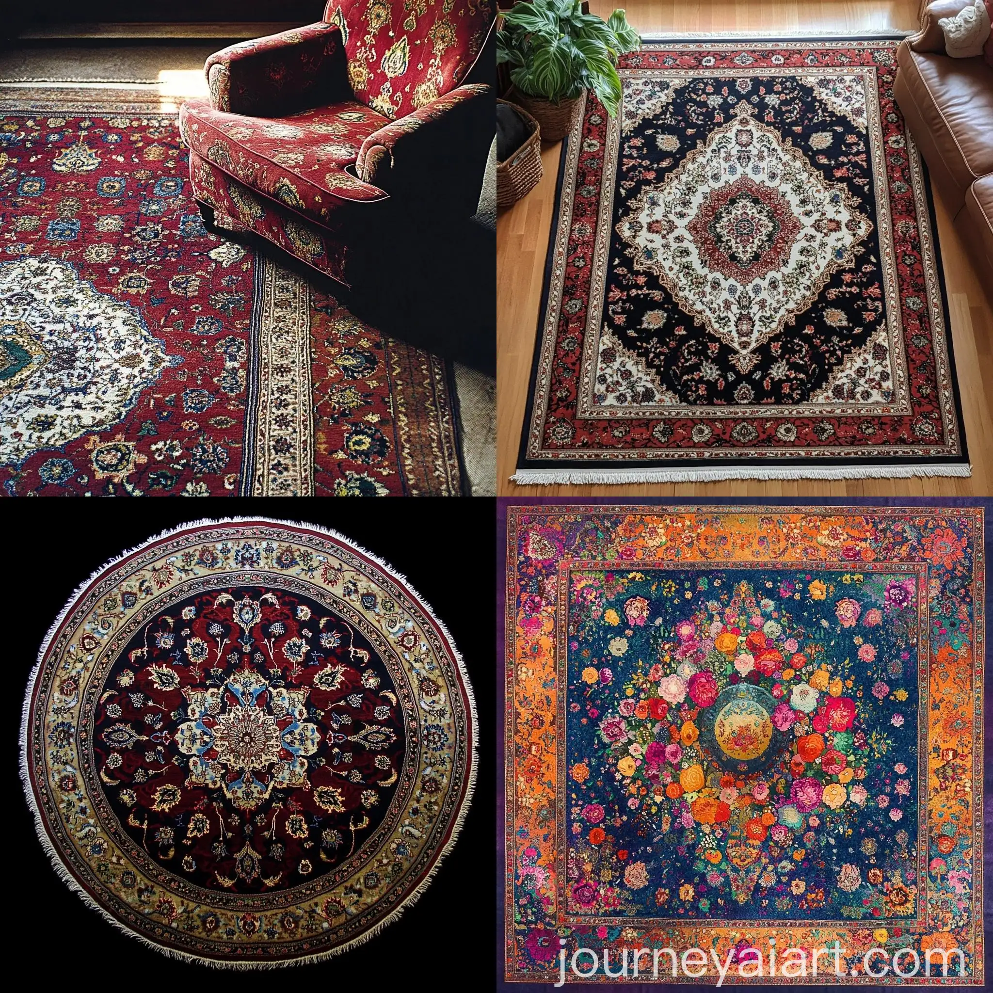 Traditional-Persian-Carpet-Design-in-Symmetrical-Patterns