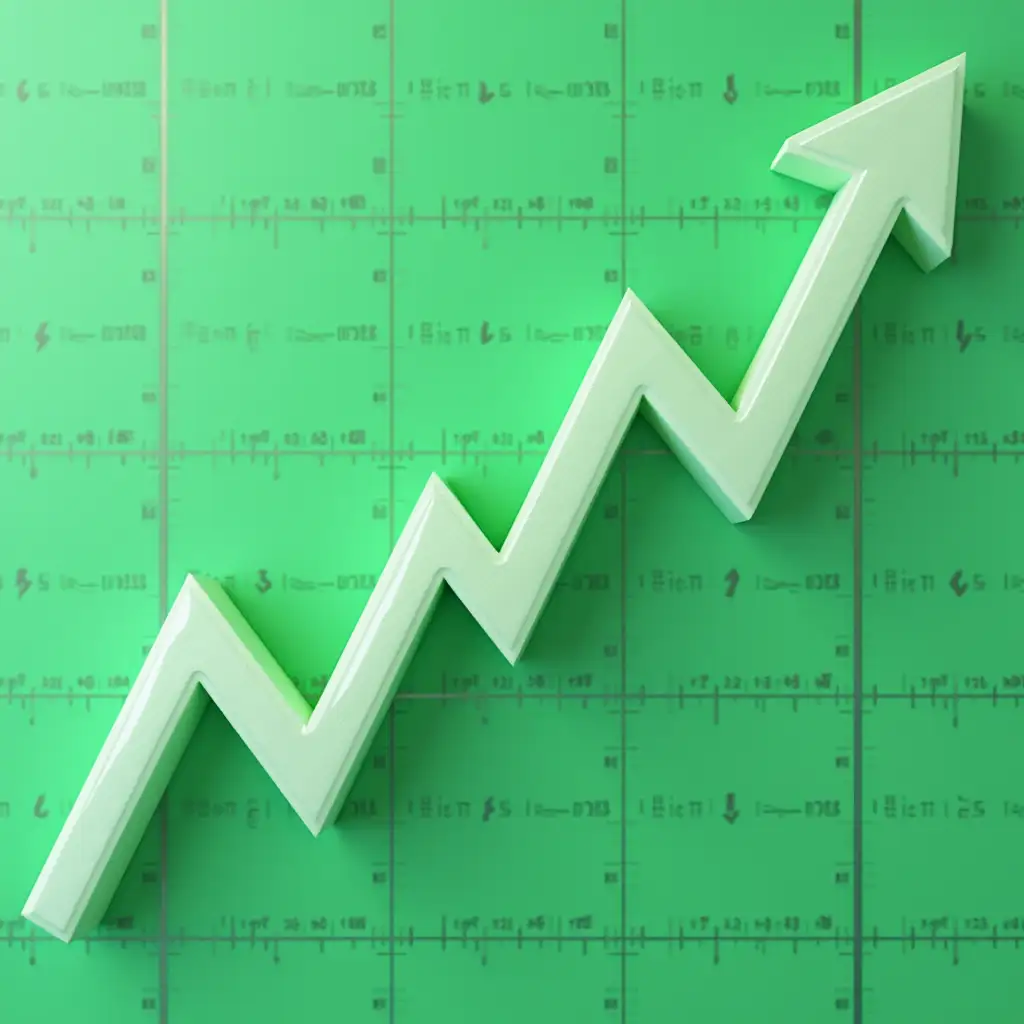 a green trading chart