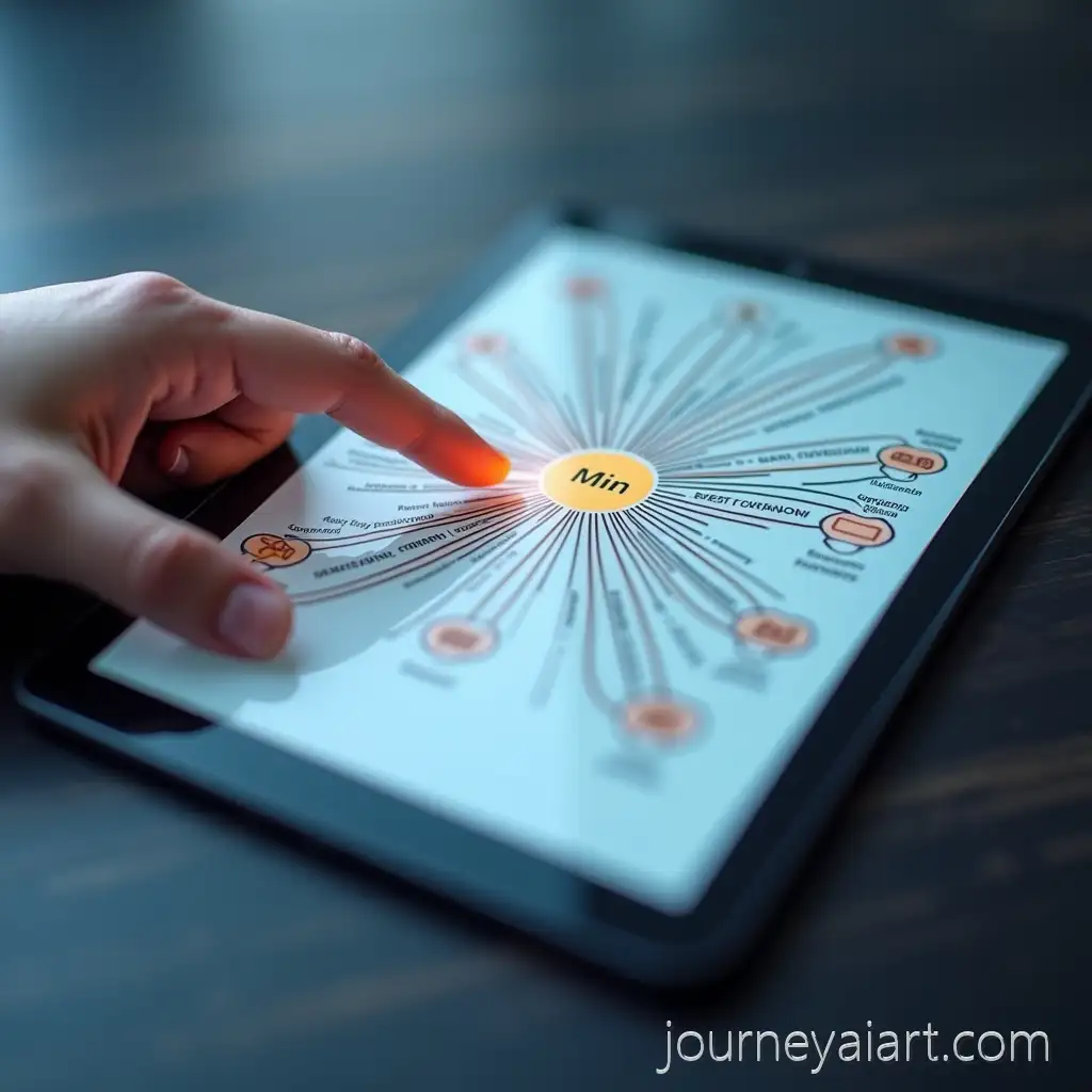 HandMind-map-on-tablet-Interacting-with-3D-Mind-Map-on-Tablet-Display-with-Keywords-Like-Conversion-and-Revenue