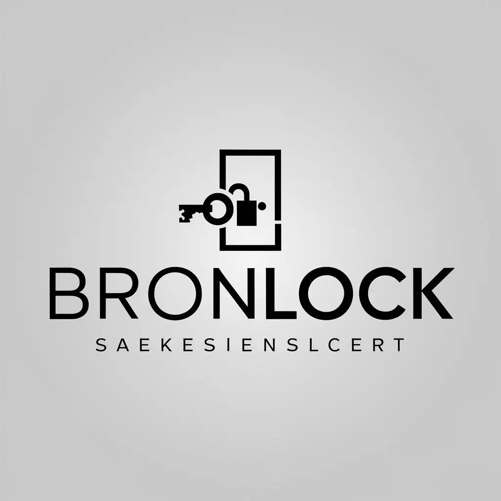 LOGO-Design-For-BronLock-Minimalistic-Door-Key-and-Lock-Symbol-on-Clear-Background