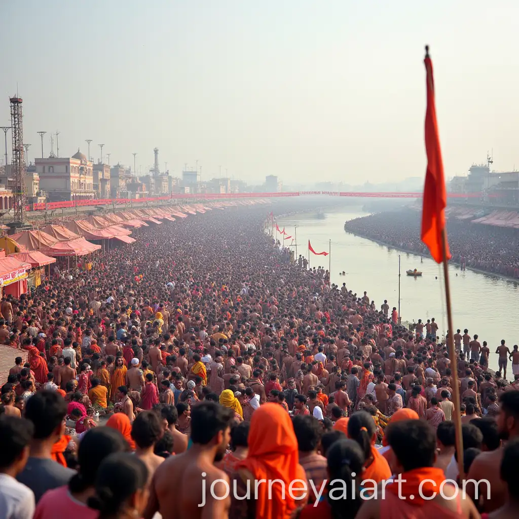 Vibrant-Kumbh-Mela-Pilgrimage-at-Triveni-Sangam-with-Sacred-Rituals