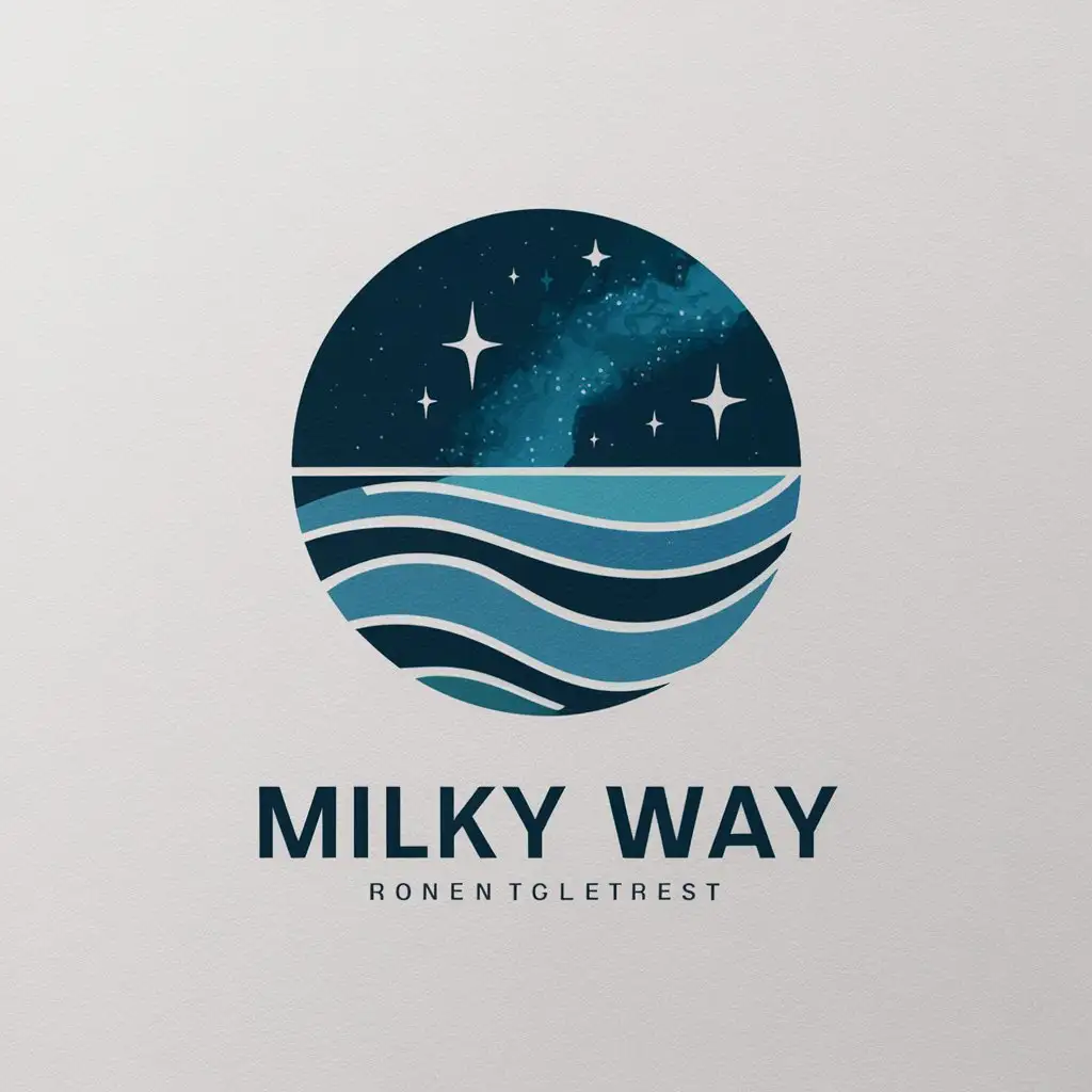 a vector logo design,with the text "Milky Way", main symbol:Milky Way, starry sea,Moderate,be used in Internet industry,clear background