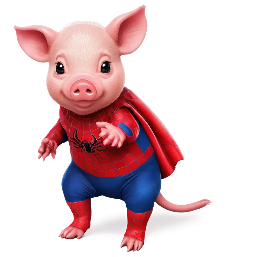 Adorable-PNG-Image-of-a-Cute-Pig-in-Spiderman-Costume-Enhance-Your-Content-with-Quality-Visuals