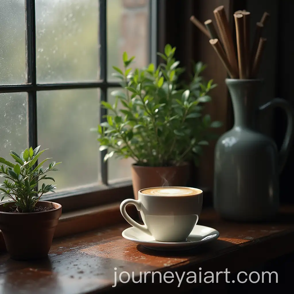 Contemplative-Moment-with-Coffee-and-Rain-Sounds-Reflecting-on-Lifes-Values
