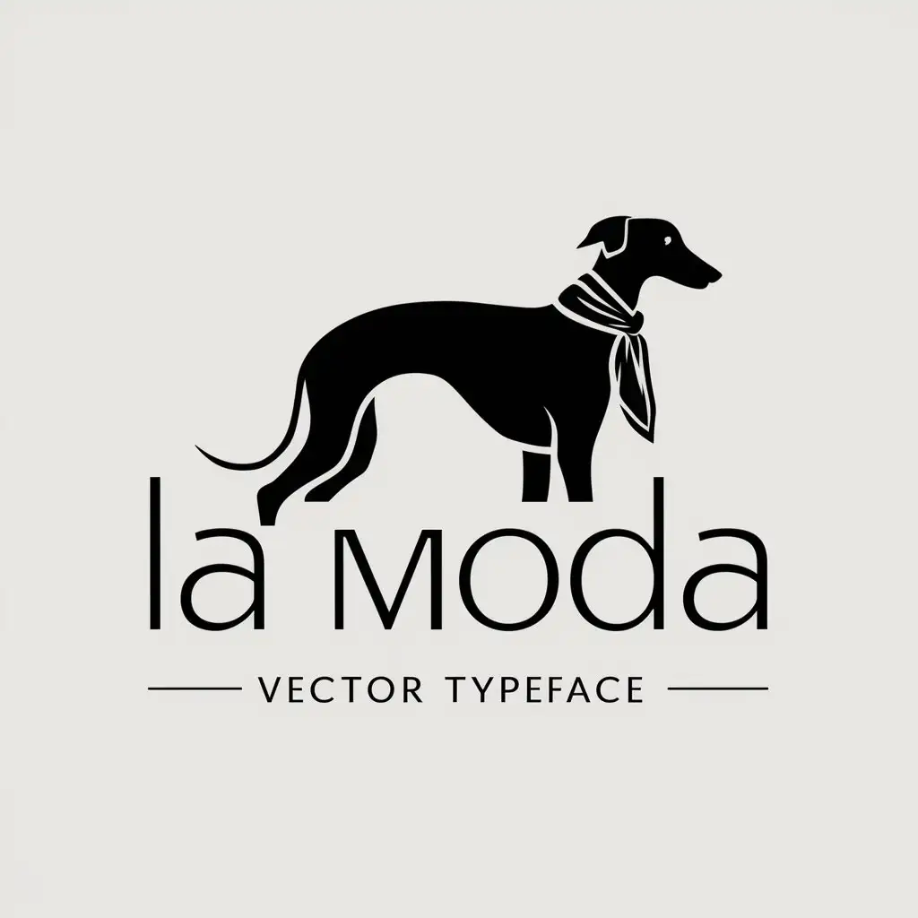 LOGO Design for La Moda Italian Greyhound with Scarf Minimalistic Style for Pets Industry