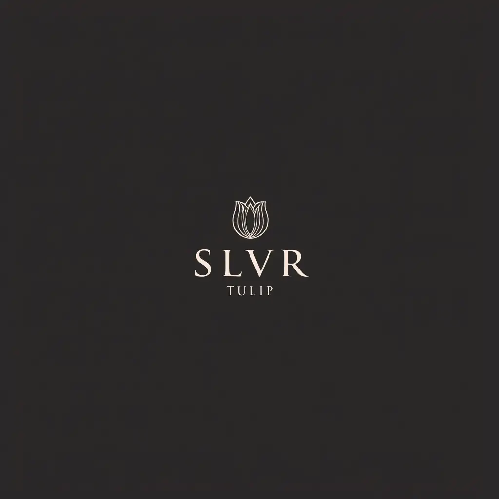 Luxury-Silver-Tulip-Logo-with-SLVR-and-Tulip-Letters