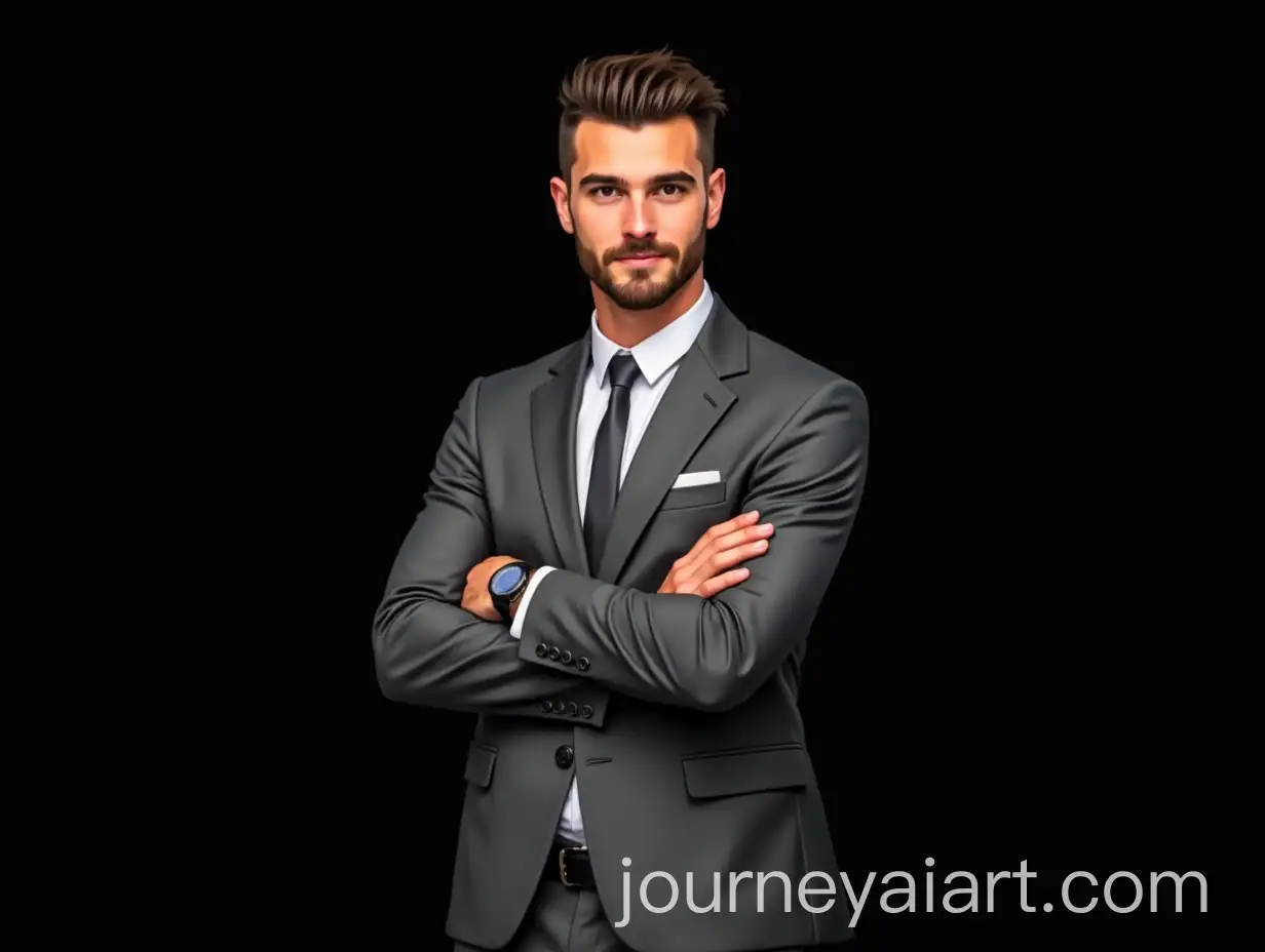 Confident-Young-Man-in-Tailored-Gray-Suit-with-Crossed-Arms