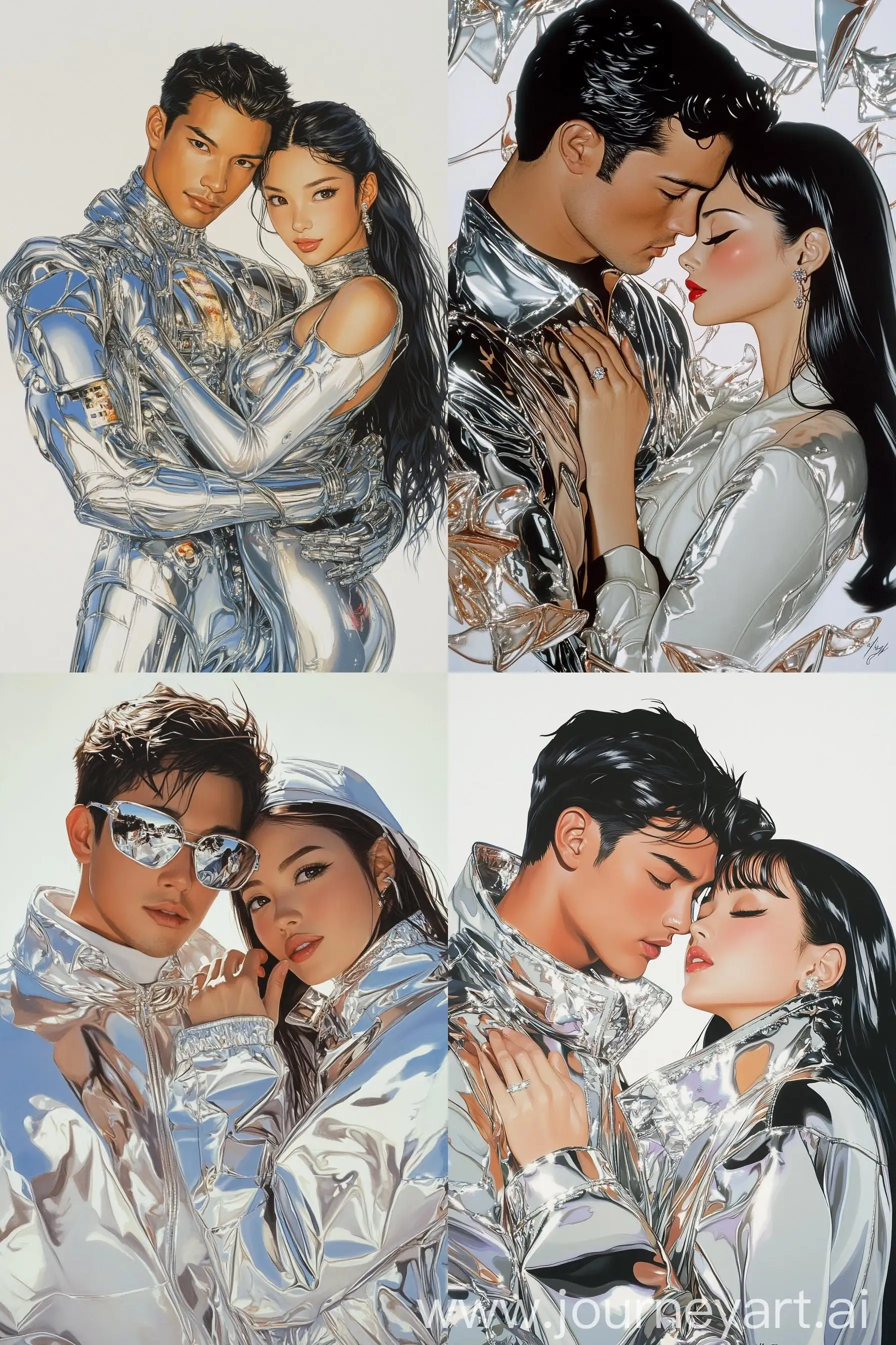 Loving-Couple-in-Chrome-Aesthetic