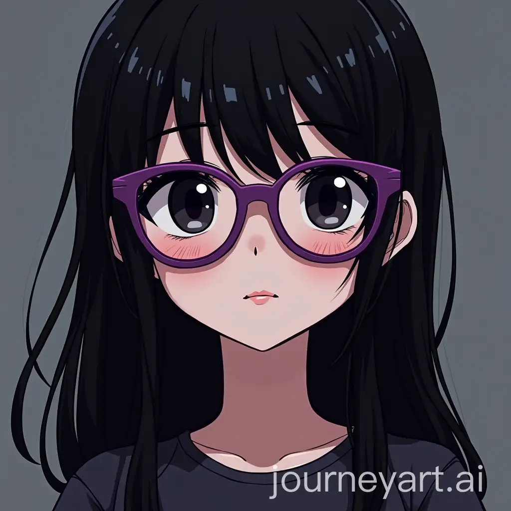 Girl-with-Long-Black-Hair-Black-Eyes-and-Purple-Glasses-in-a-Modern-Style-Portrait