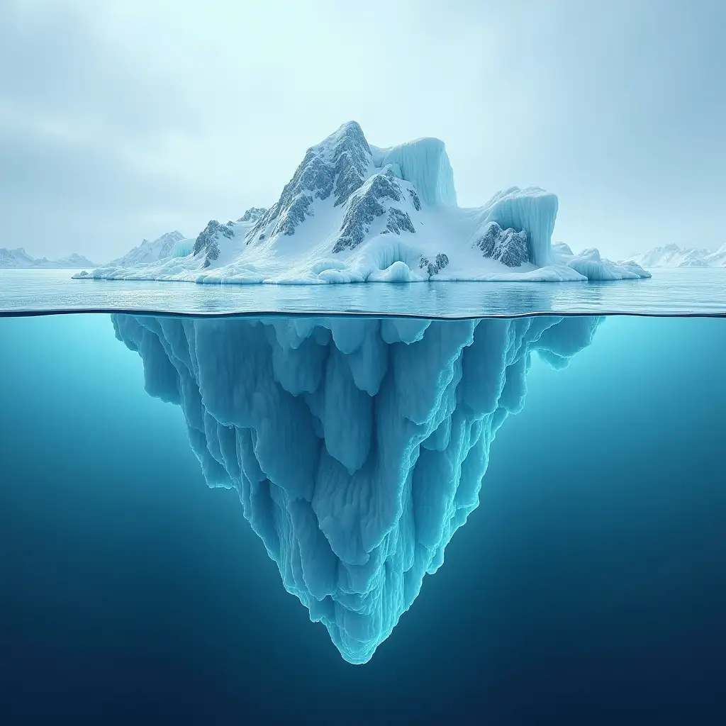 An artistic representation of a potential structure hidden under the ice