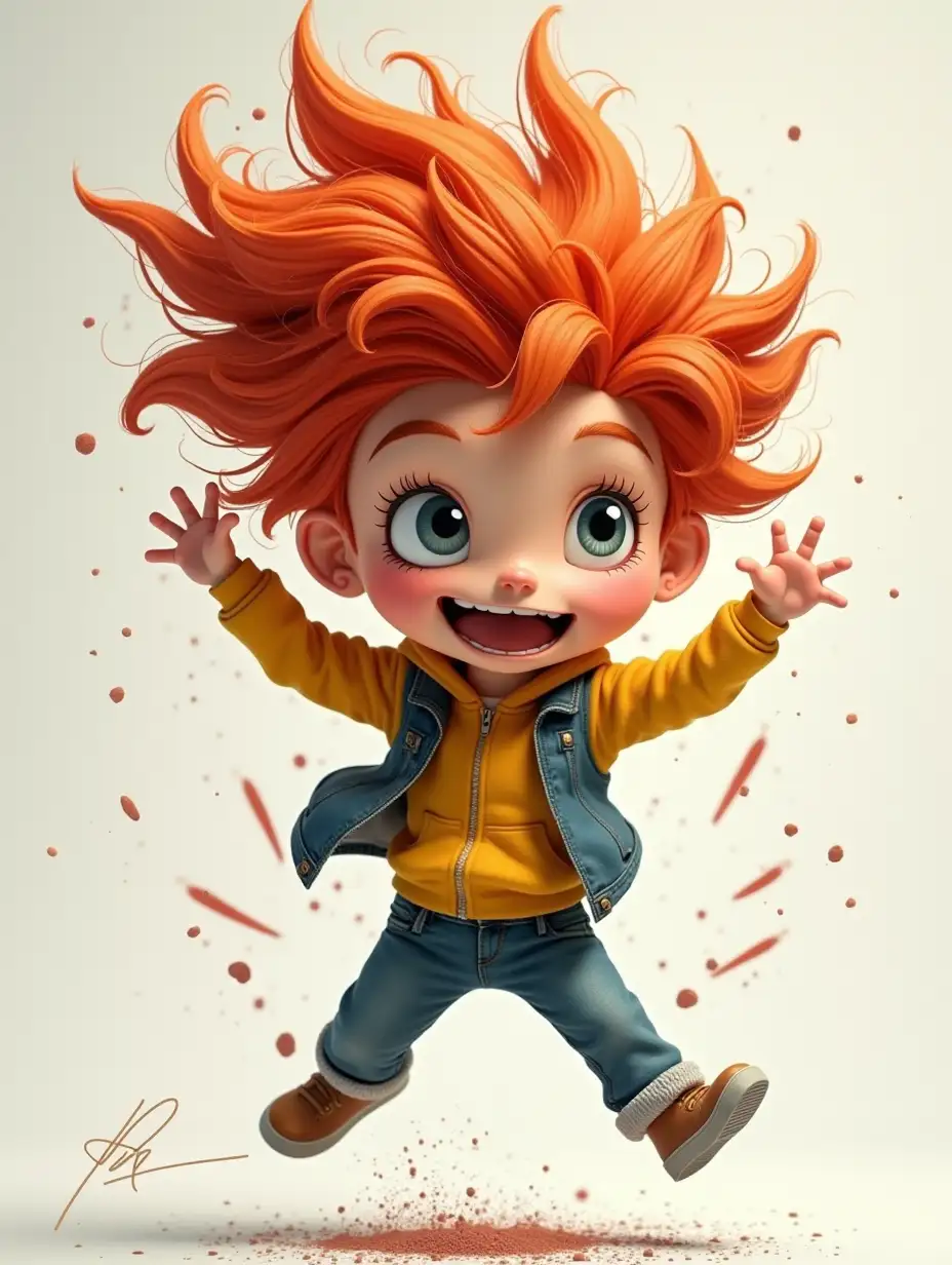 Capricious, energetic, red-haired, active, small