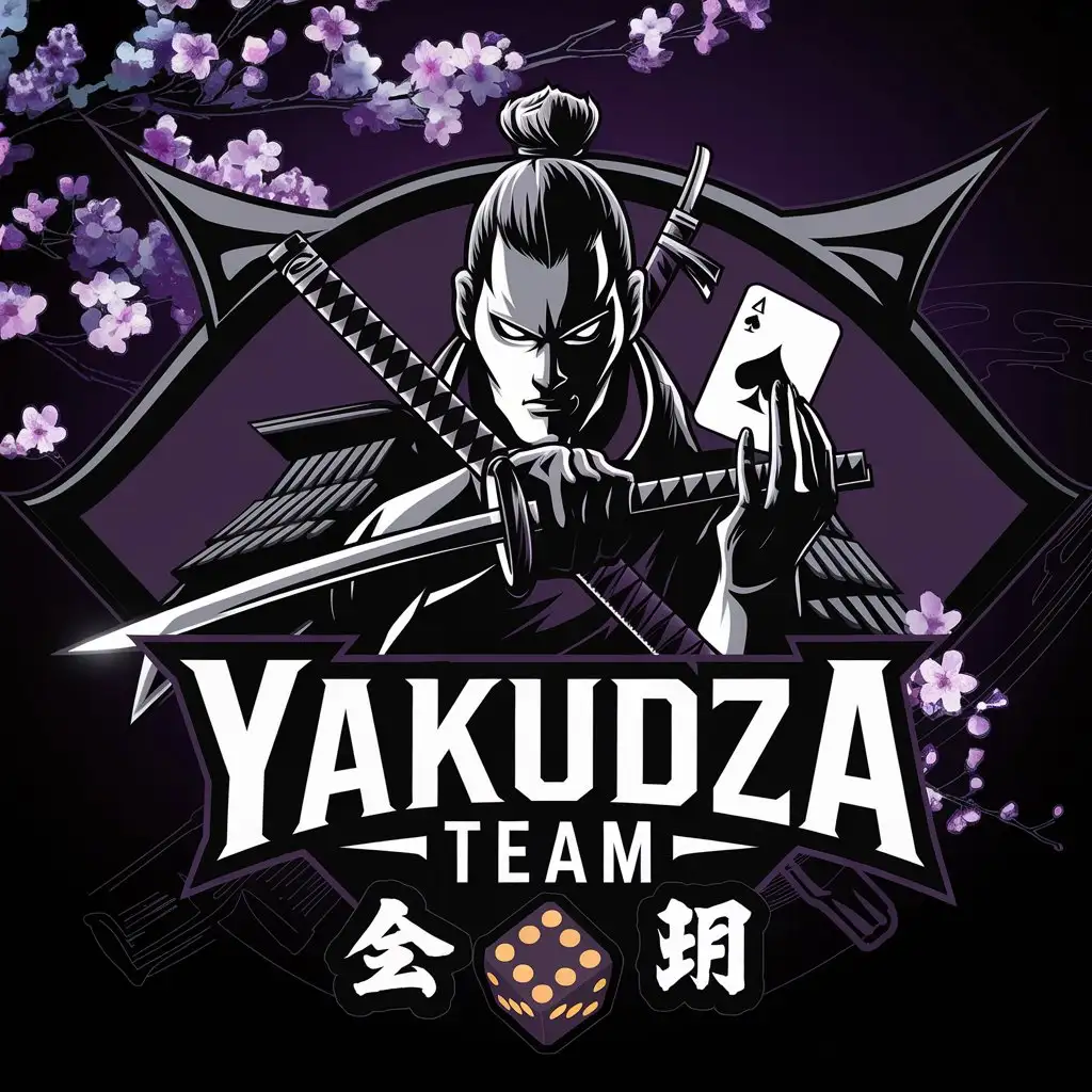 LOGO-Design-For-Yakudza-Team-NoirStyle-Japanese-Aesthetic-with-Gambling-Symbols