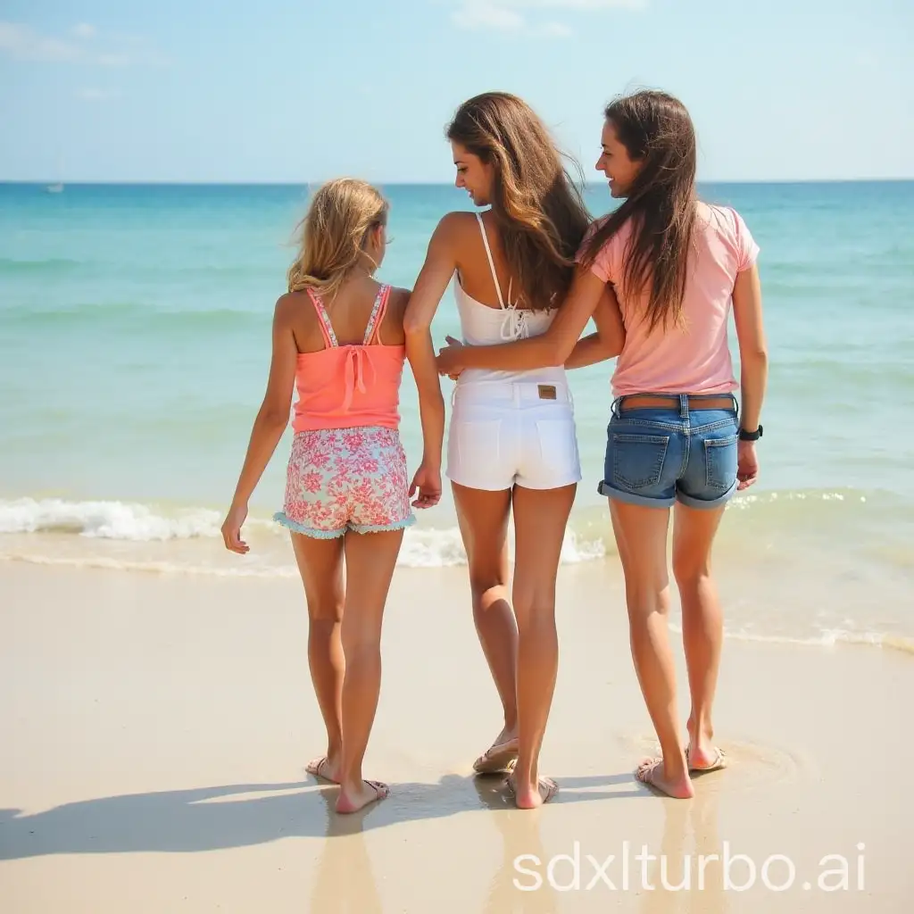 SunKissed-Beach-Style-Girls-in-Belted-Shorts-and-Sandals-at-Saint-Tropez