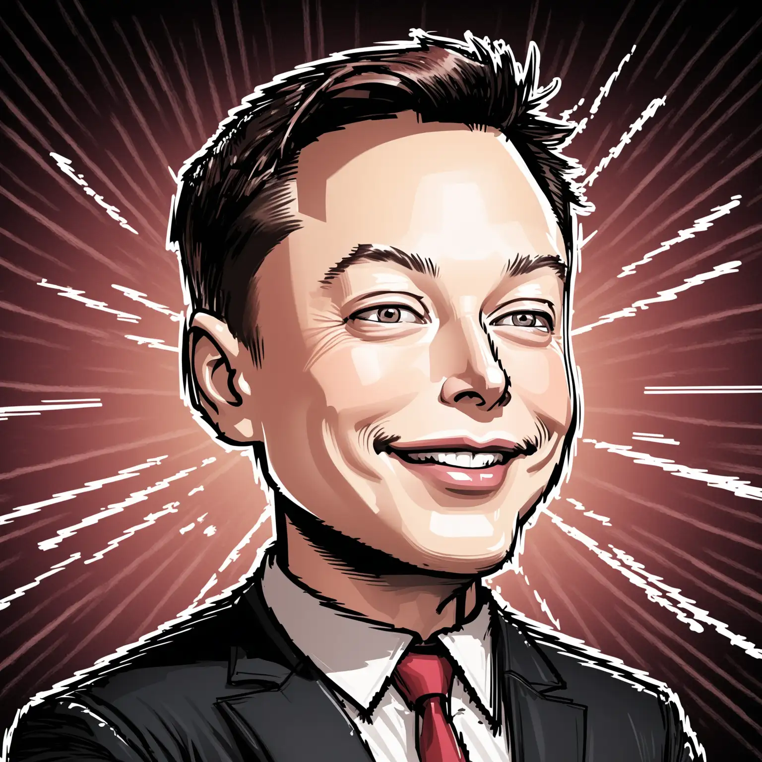 Positive-Caricature-of-Elon-Musk-with-Futuristic-Background