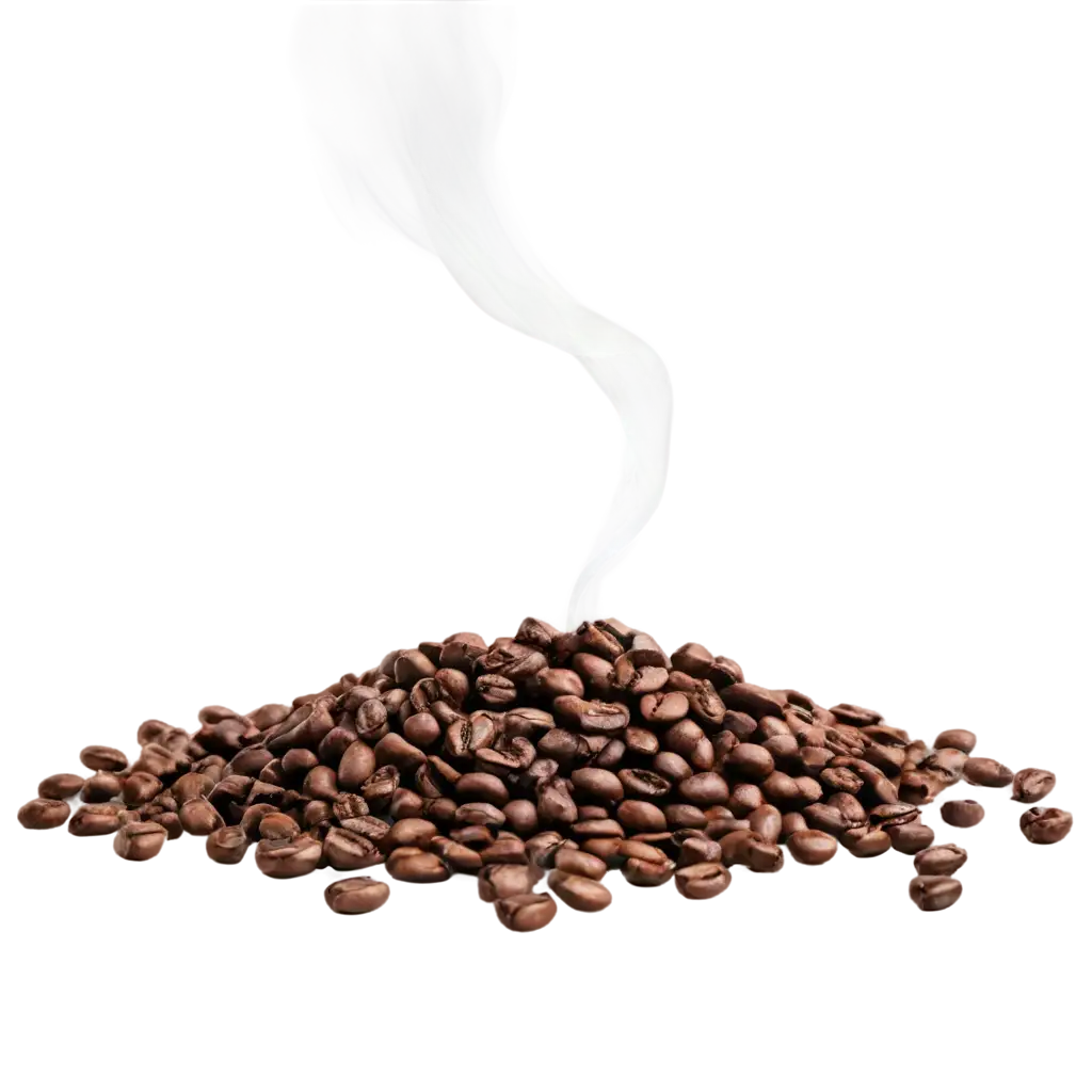 HighQuality-PNG-Image-Coffee-Beans-Pile-with-Smoke