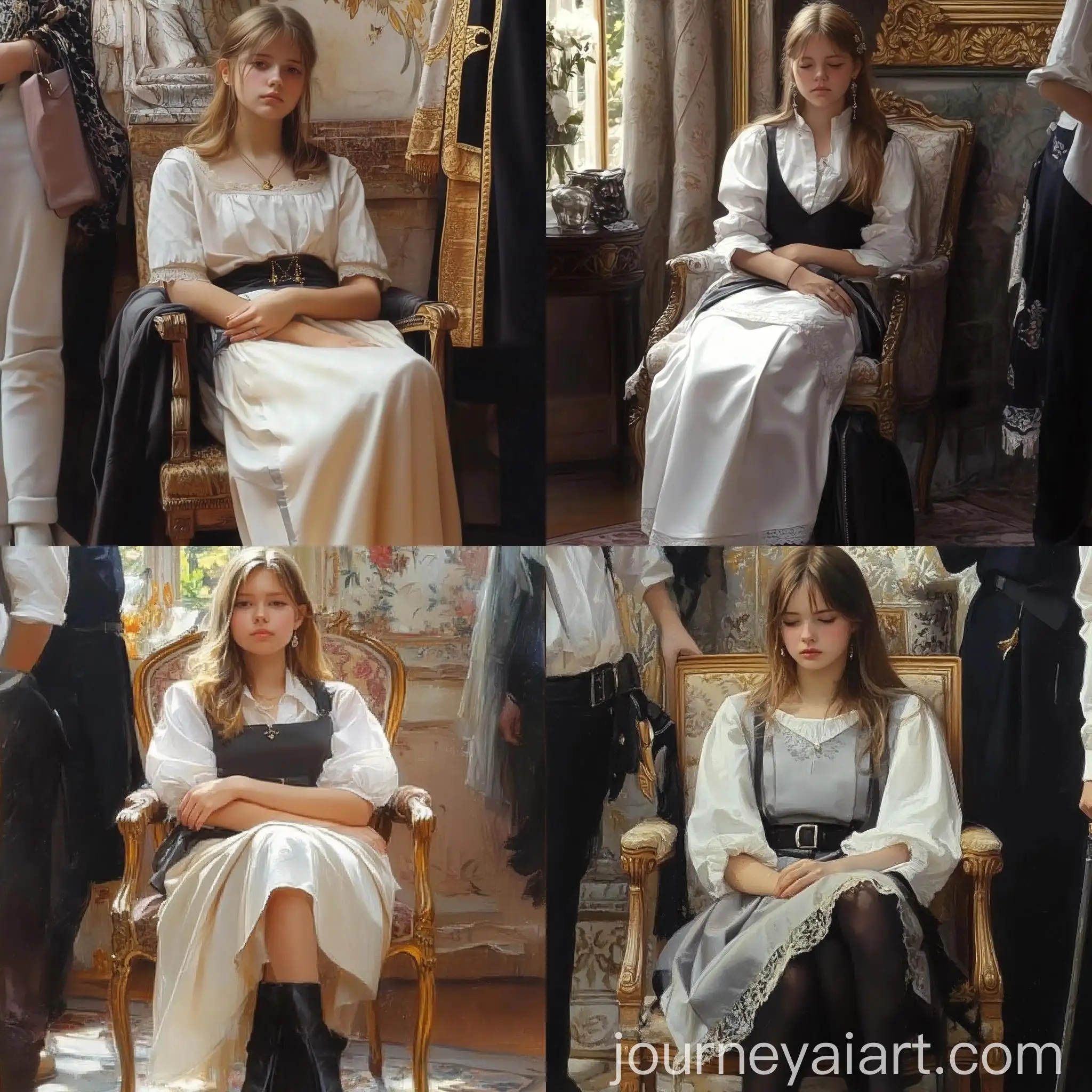 Aristocratic-Girl-Lounging-in-Luxurious-Estate