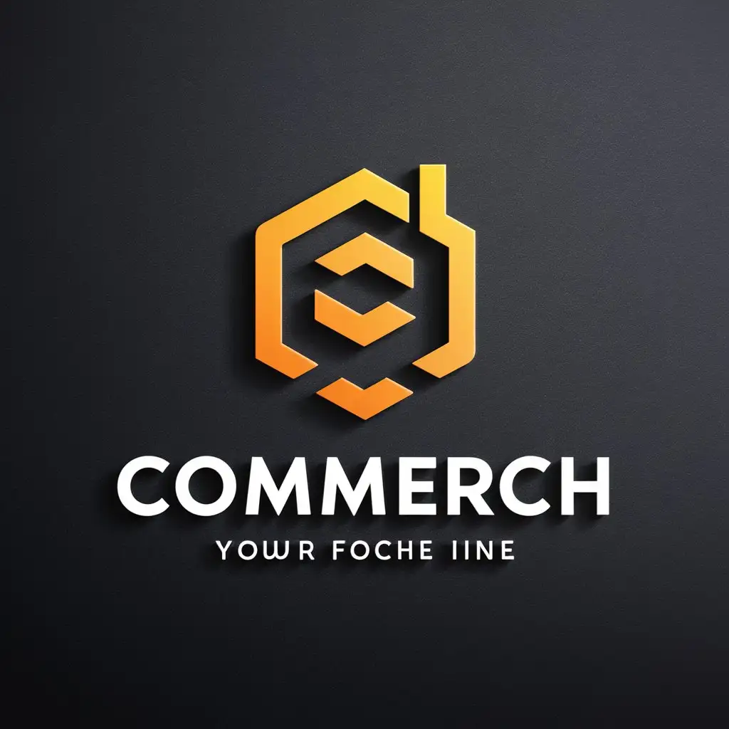 LOGO Design For Commerch Realistic ECommerce Business Logo on Dark White Background