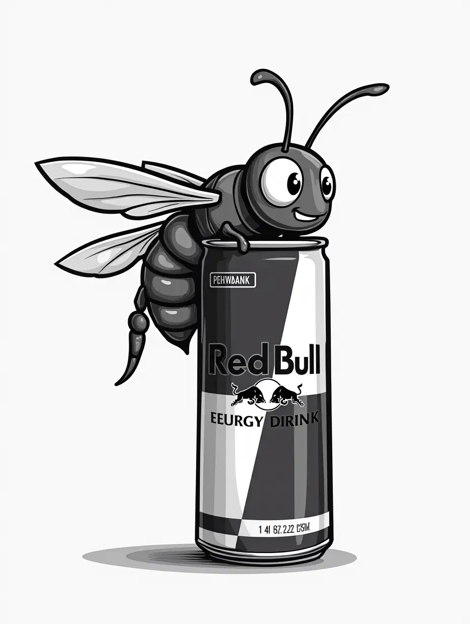 Red-Bull-Energy-Drink-Can-with-Cute-Wasp-in-Cartoon-Style