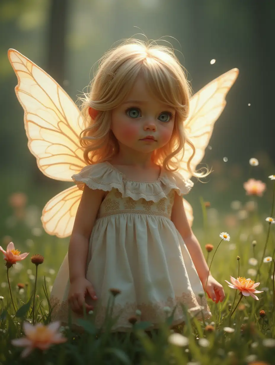 Lifelike Fairy Child in Hyperrealistic Detail