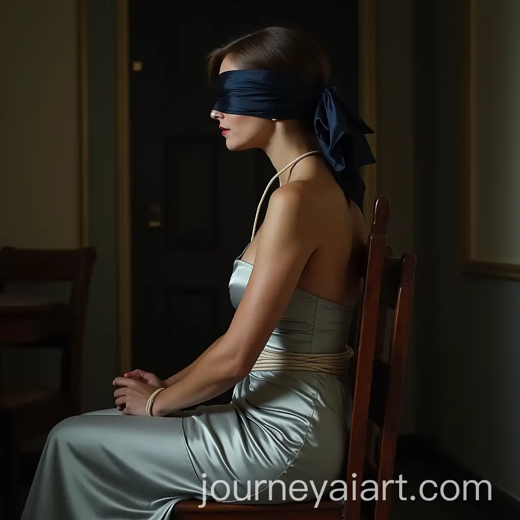 Woman-Bound-and-Blindfolded-in-Kidnap-Scene-on-Chair