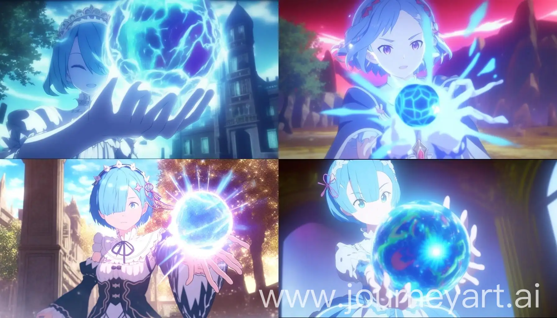 Magical-Blue-Powers-of-Rem-from-ReZero-in-Palace-Setting