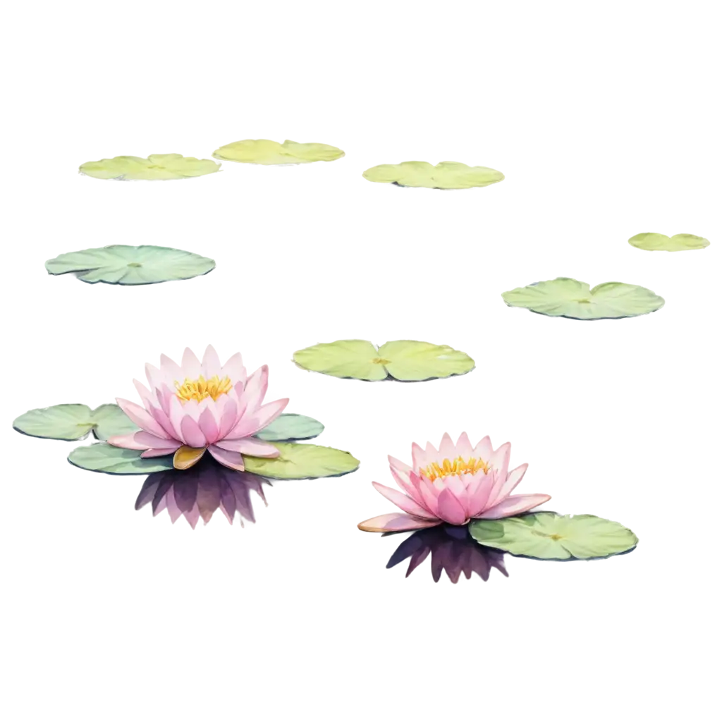 Water-Lily-Watercolor-PNG-Painting-Stunning-Clarity-and-Detail-for-Artistic-Creations