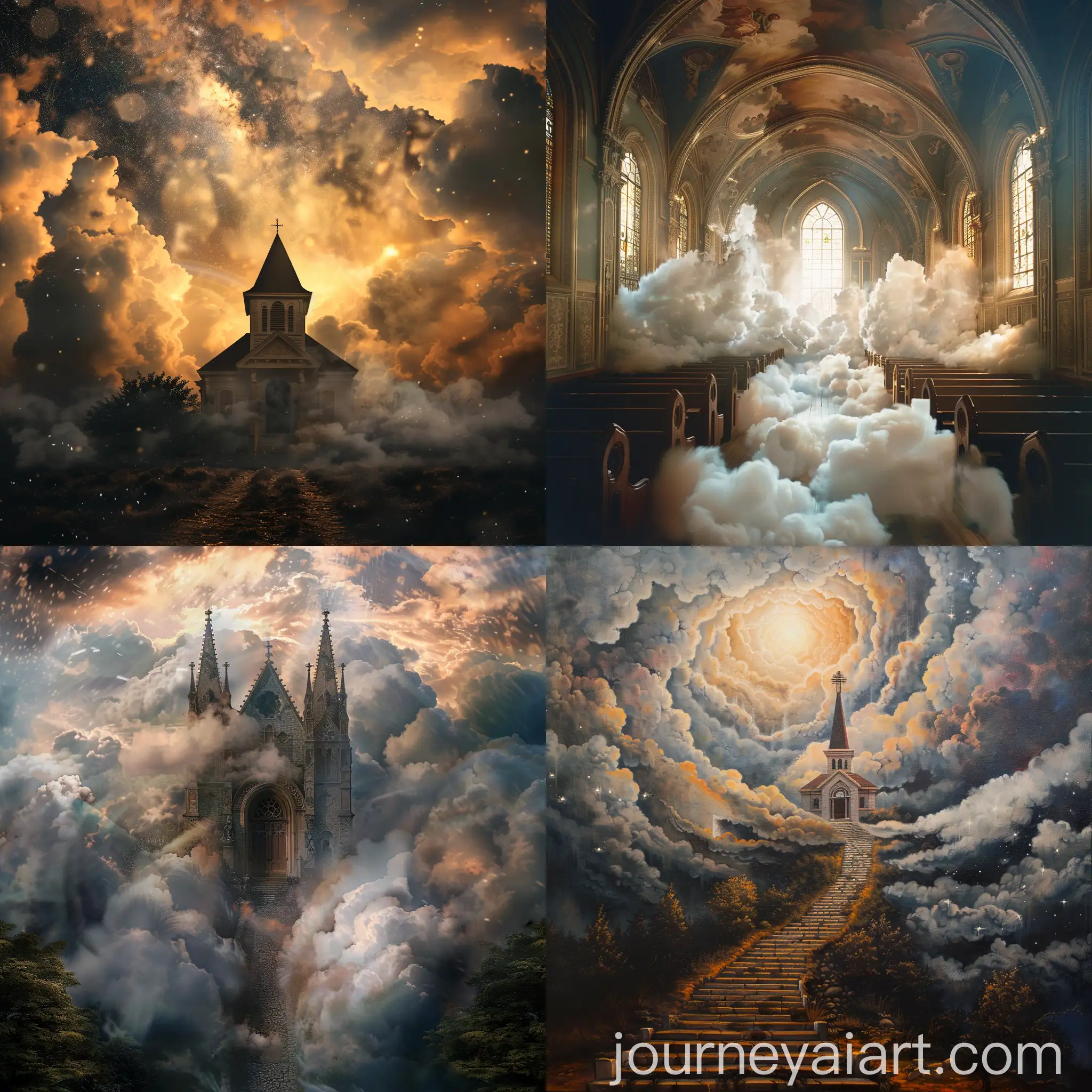 Church-Going-to-Heaven-Spiritual-Scene-in-Vertical-Format