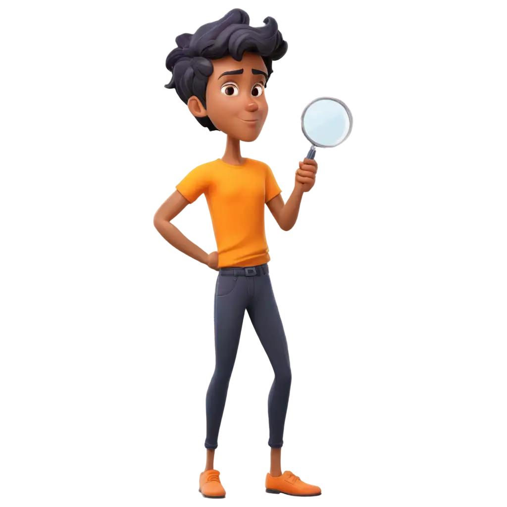 PNG-Image-Usage-AnalysisCurious-Person-with-Magnifying-Glass-PNG-Minimalistic-FlatStyle-Illustration-for-Creative-Use