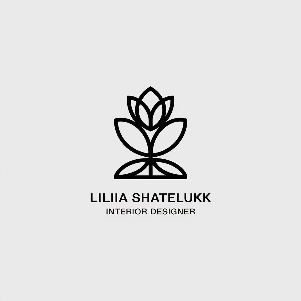 LOGO-Design-for-Liliia-Shatelukk-Interior-Designer-Minimalistic-Lilia-Symbol-on-Clear-Background