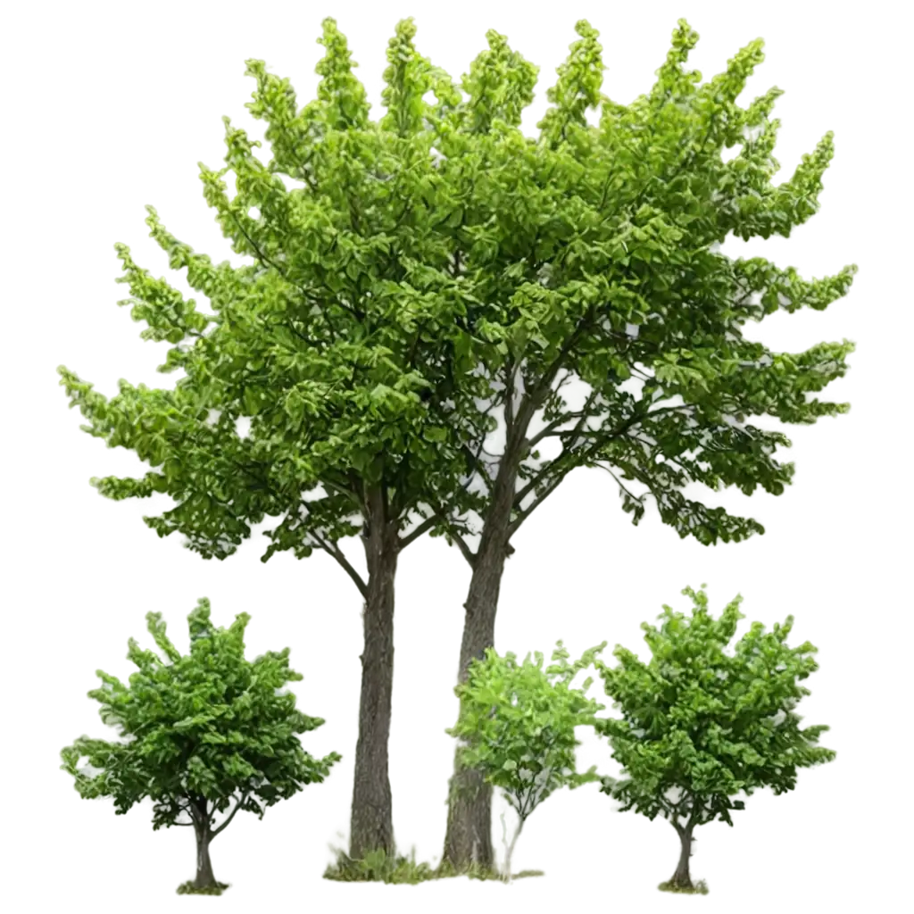 PNG-Image-of-a-Small-Cluster-of-Green-Trees-and-Shrubs-with-Transparent-Background