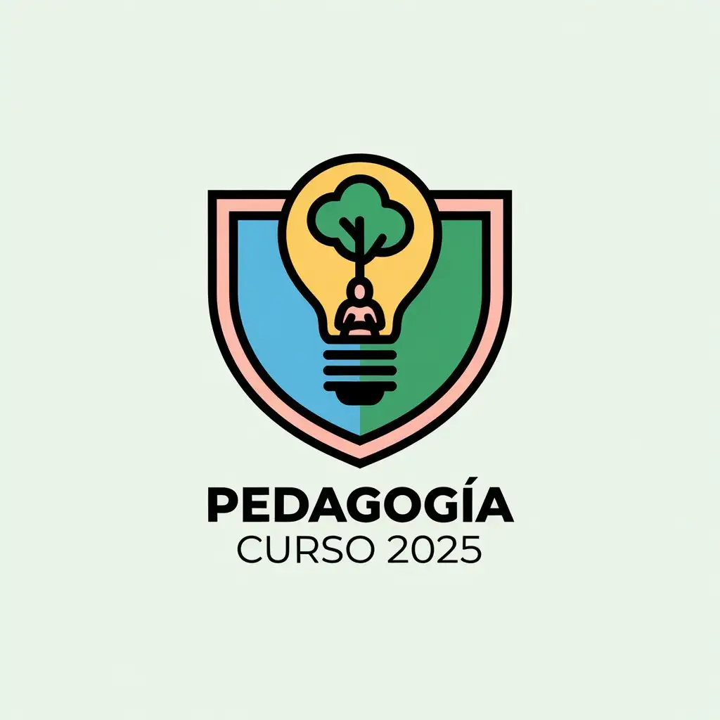 LOGO Design for PEDAGOGIA Curso 2025 Vector Style for Education Industry with Clear Background