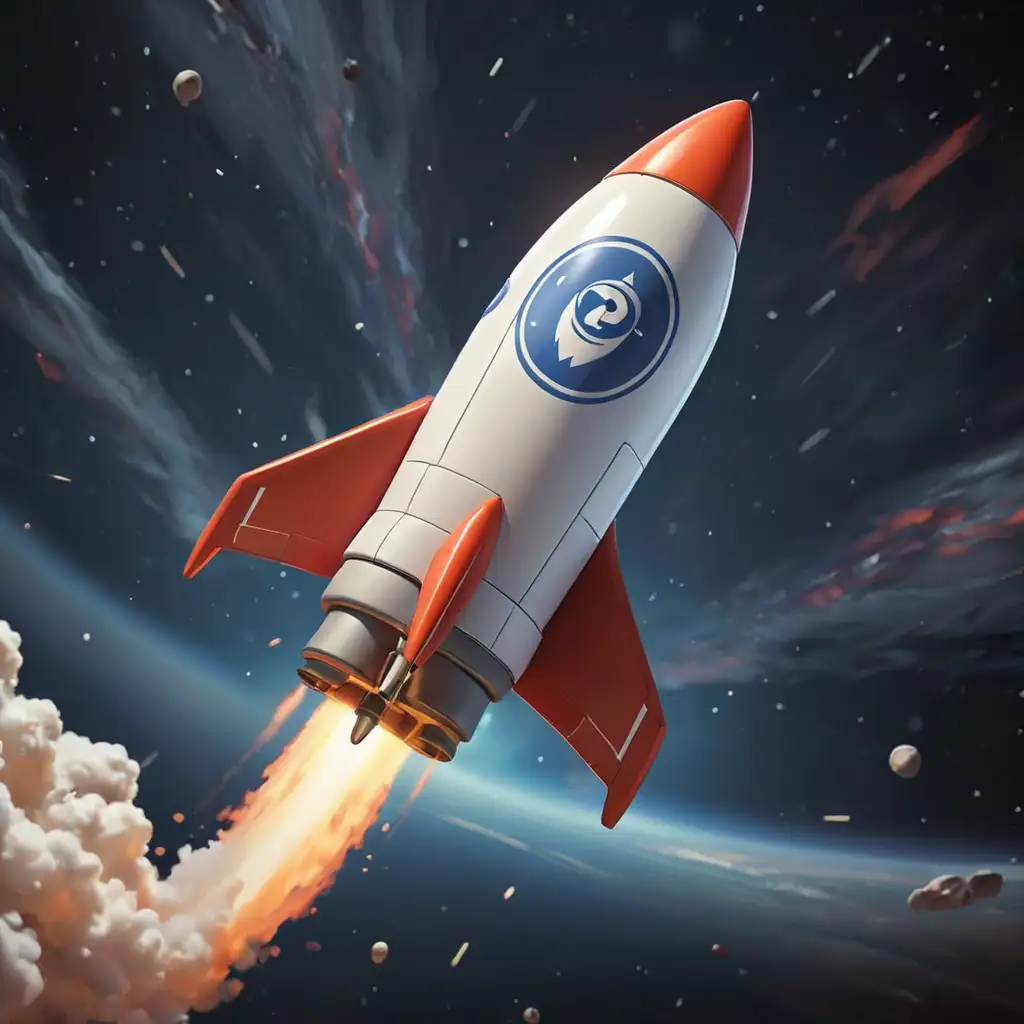 Cartoon-Rocket-Flying-in-Space-with-Logo