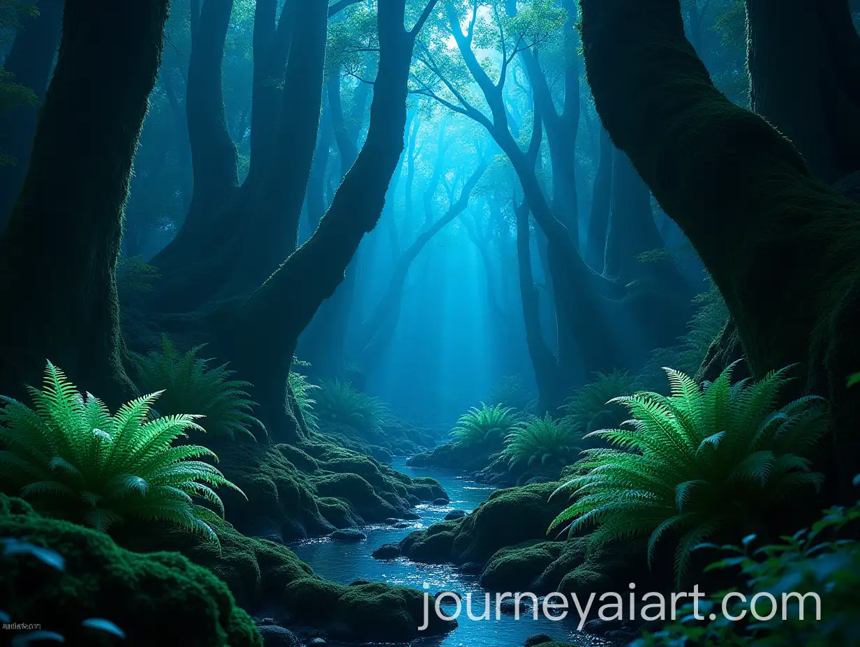 Enchanted-Forest-Grove-with-Bioluminescent-Plants-and-Massive-Ferns