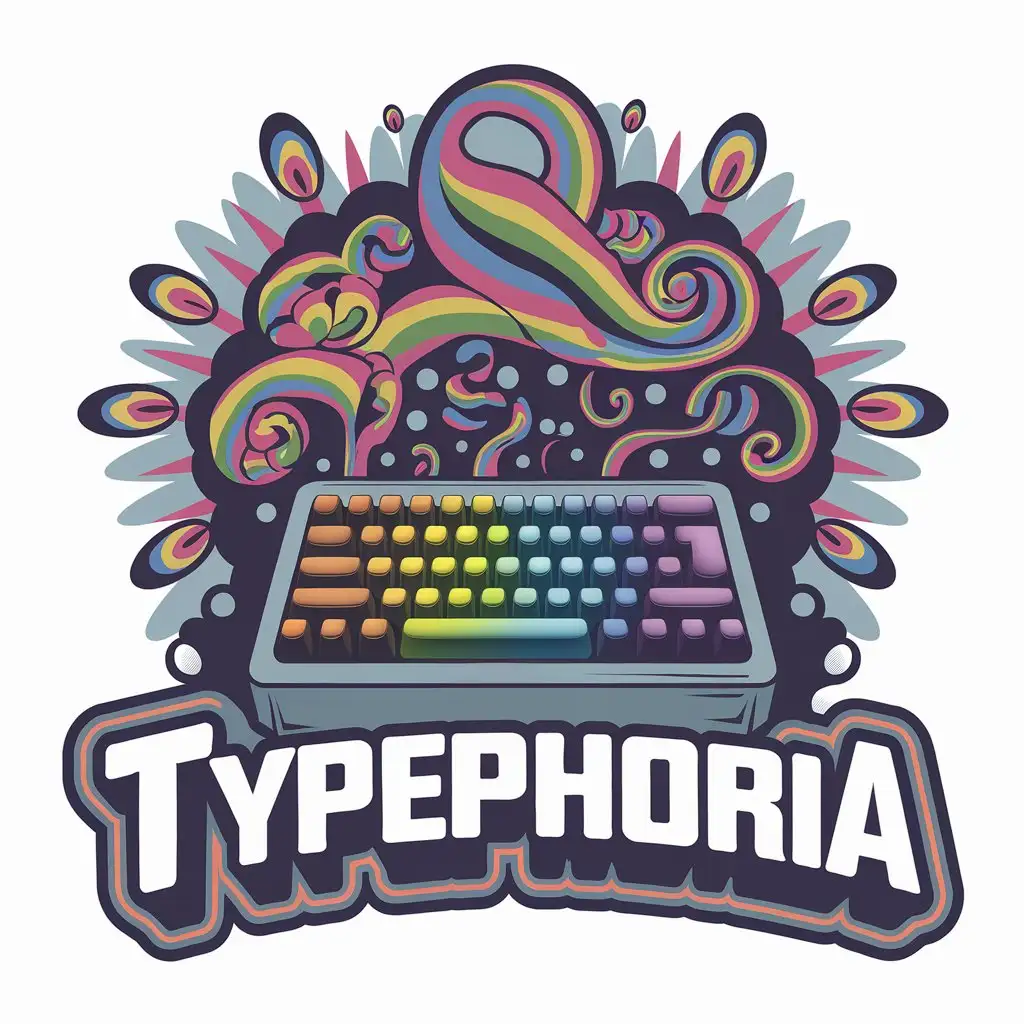 LOGO Design for Typephoria Keyboard Game Happiness Psychedelic Theme for Technology Industry