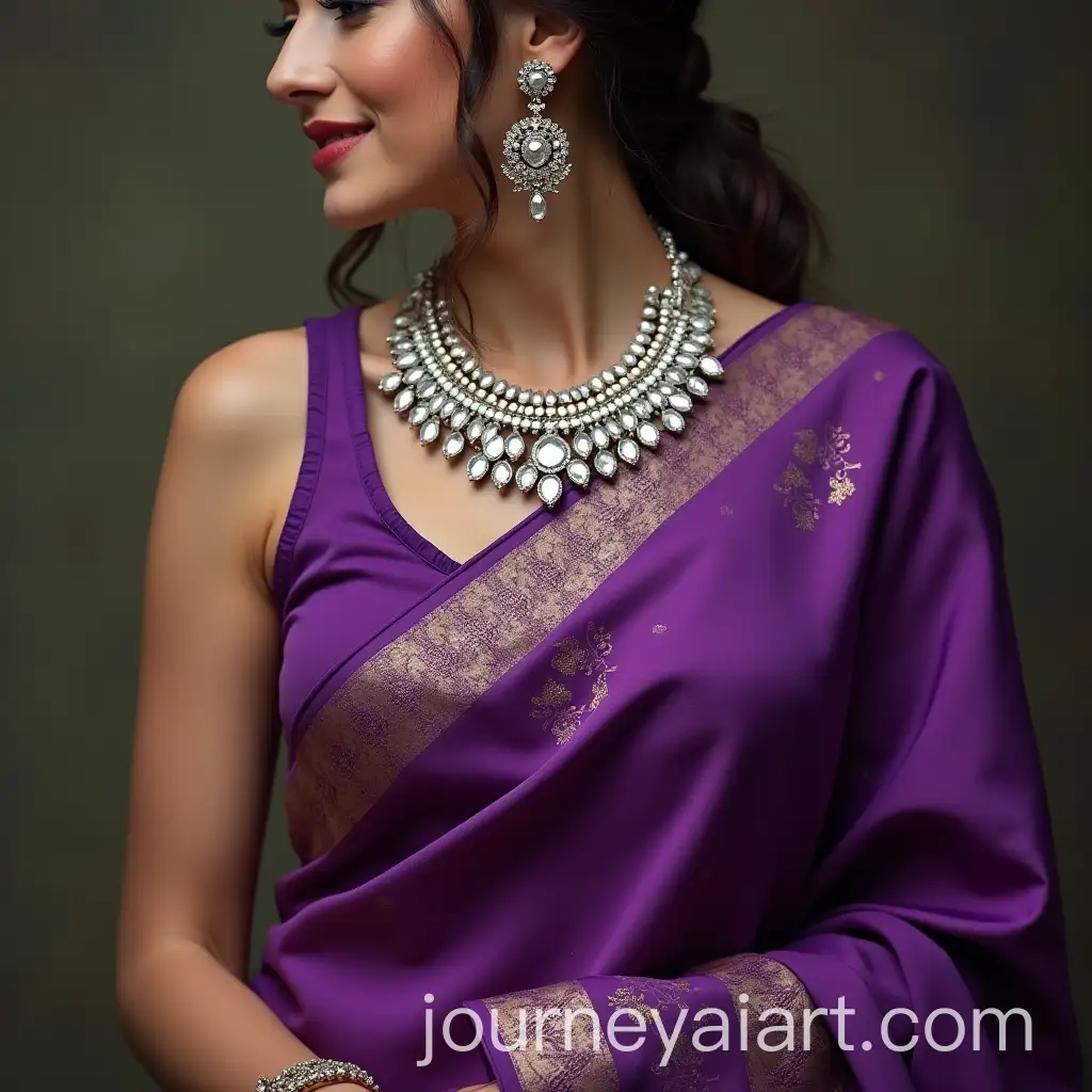 Elegant-Woman-in-a-Purple-Saree-with-White-Stone-Jewelry