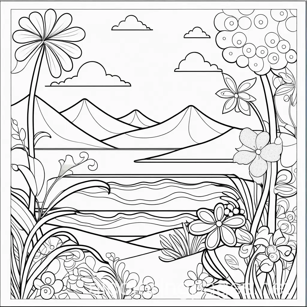 ABC's Tracing, Coloring Page, black and white, line art, white background, Simplicity, Ample White Space. The background of the coloring page is plain white to make it easy for young children to color within the lines. The outlines of all the subjects are easy to distinguish, making it simple for kids to color without too much difficulty