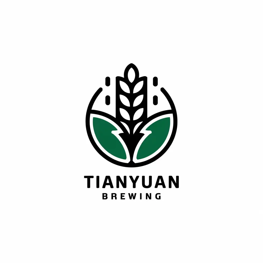 a vector logo design,with the text "Tianyuan Brewing", main symbol:grain,Moderate,be used in Restaurant industry,clear background