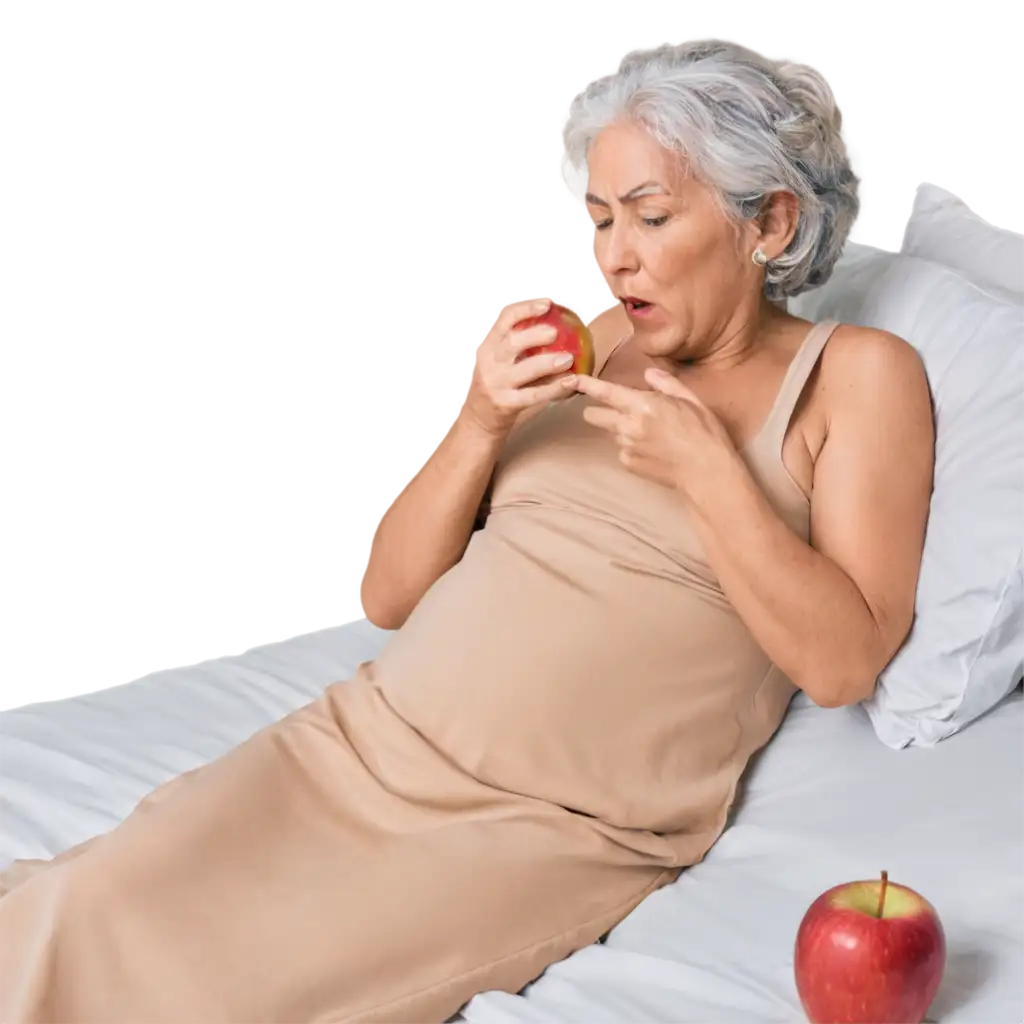 HighQuality-PNG-Image-of-an-Old-Woman-Eating-Apple-in-Bed