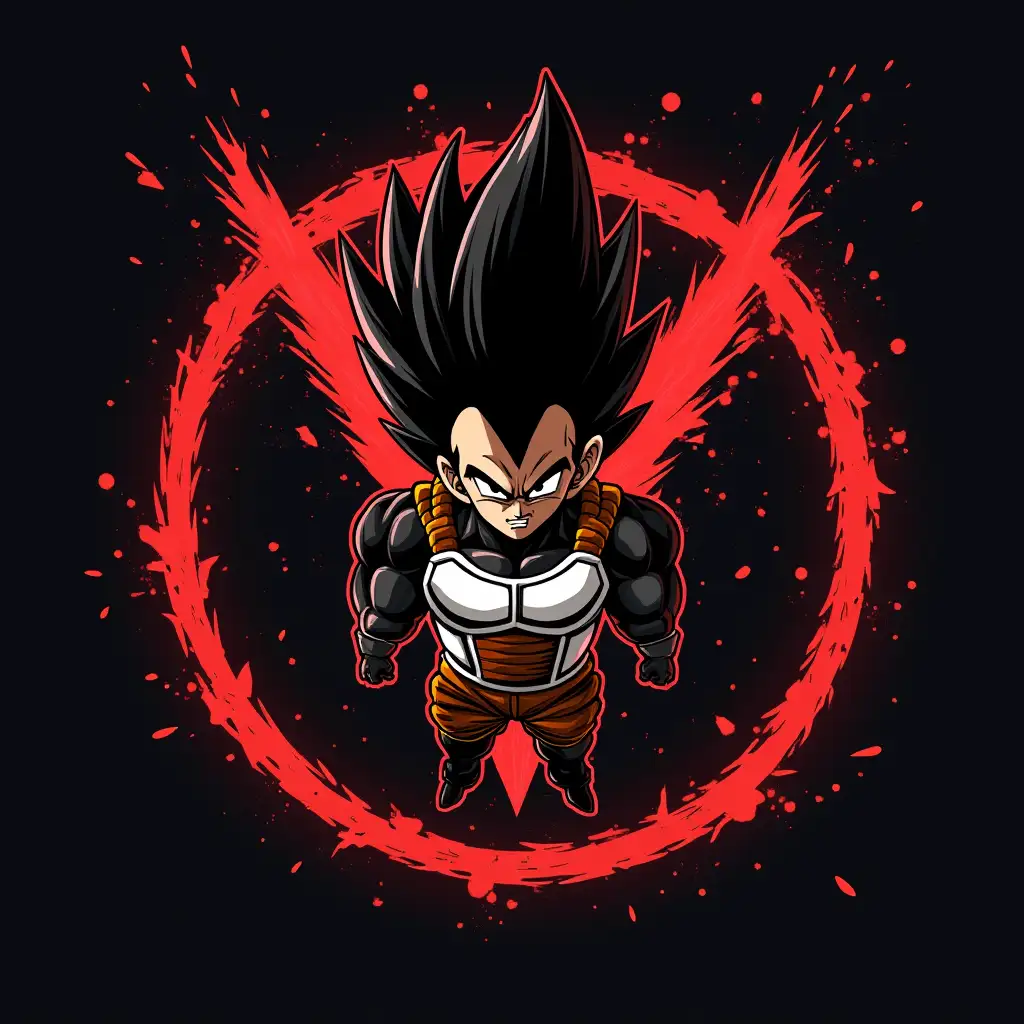 Create a Vegeta logo that says damned insect